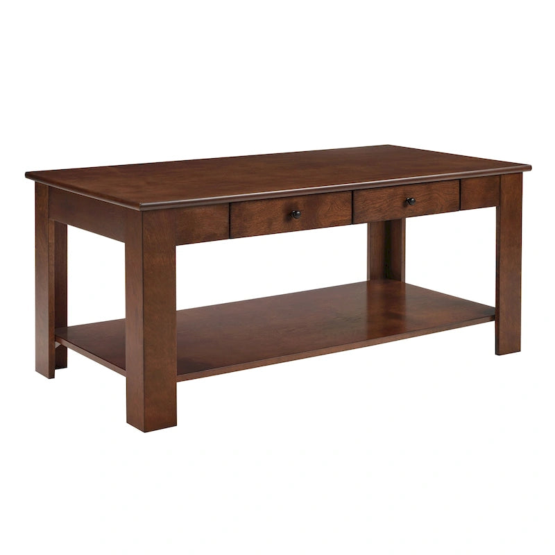 Table basse à 2 tiroirs avec étagère