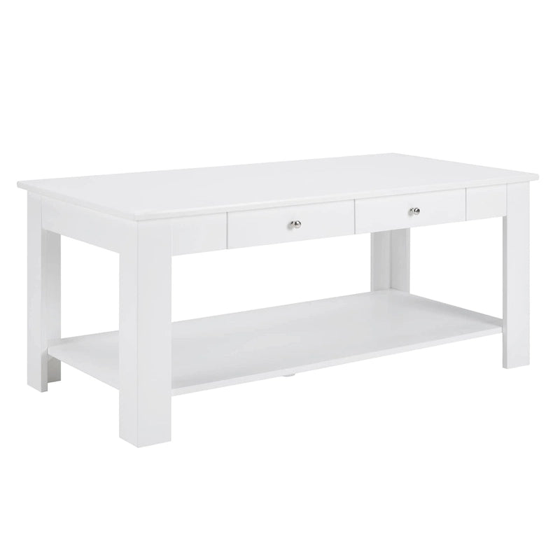 Table basse à 2 tiroirs avec étagère