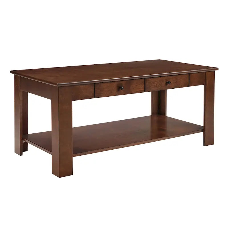 Table basse à 2 tiroirs avec étagère