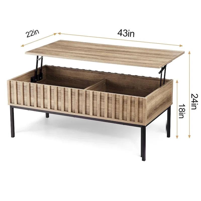 Table basse en bois, table basse relevable