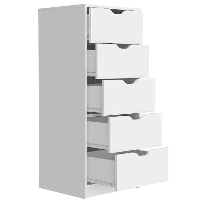 Commode verticale moderne à 5 tiroirs pour chambre à coucher 45,7 cm