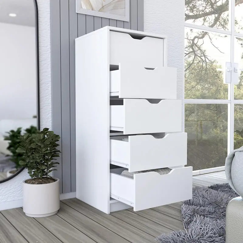 Commode verticale moderne à 5 tiroirs pour chambre à coucher 45,7 cm
