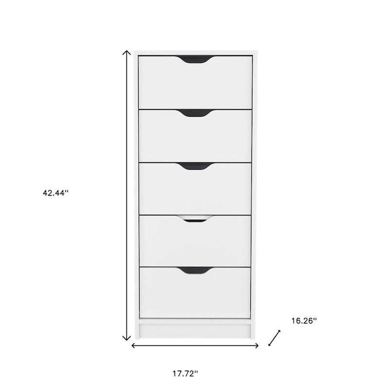 Commode verticale moderne à 5 tiroirs pour chambre à coucher 45,7 cm