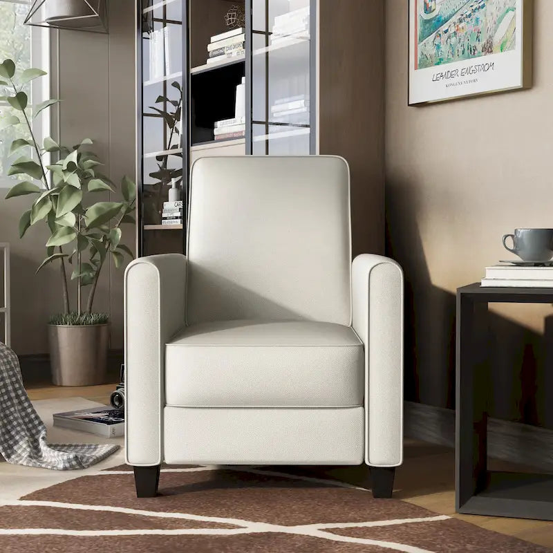 Fauteuil inclinable matelassé en tissu avec passepoil