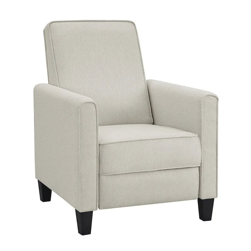 Fauteuil inclinable matelassé en tissu avec passepoil