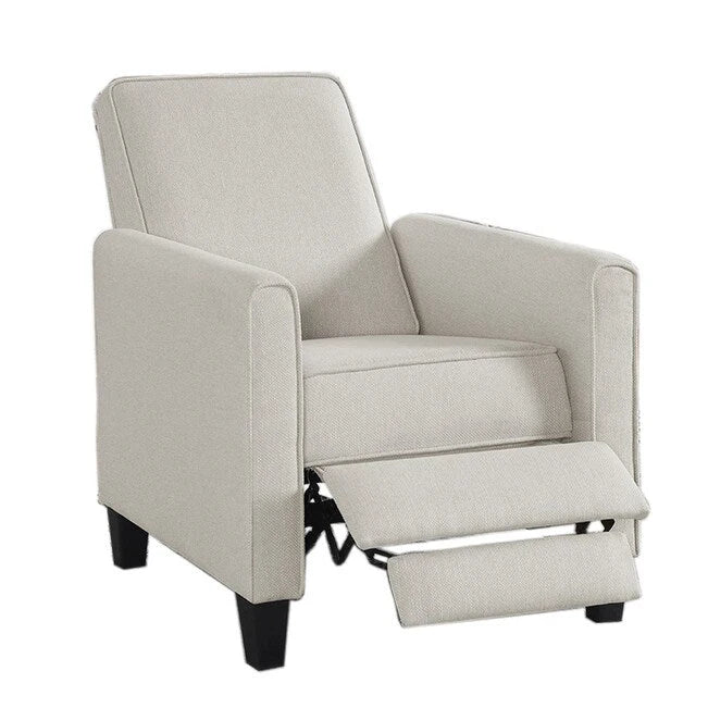 Fauteuil inclinable matelassé en tissu avec passepoil