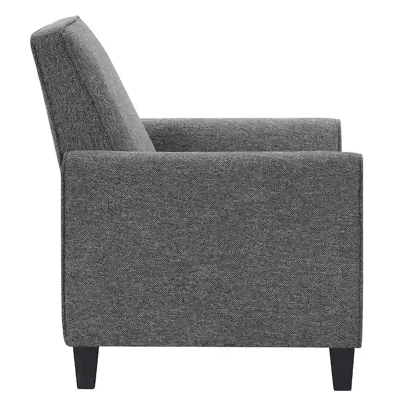 Fauteuil inclinable matelassé en tissu avec passepoil