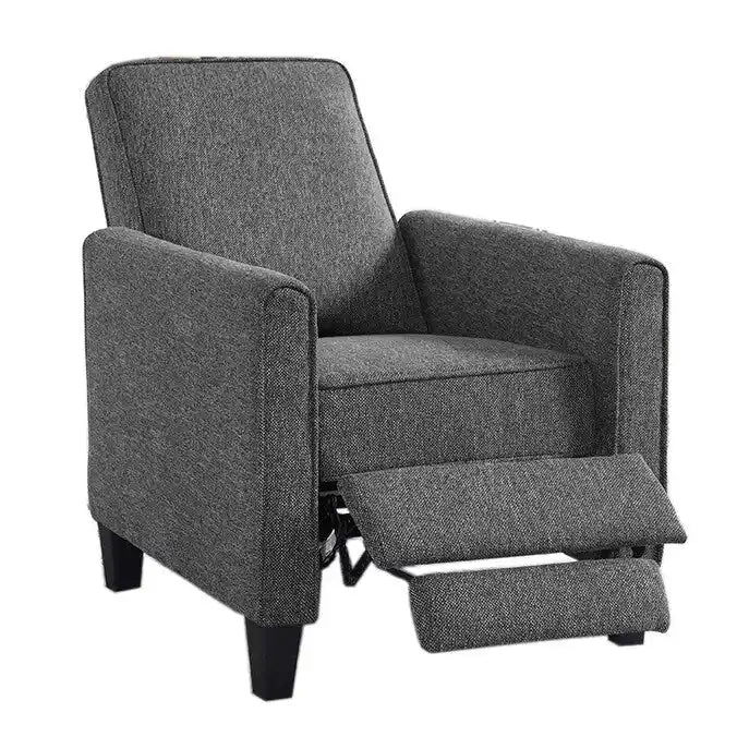 Fauteuil inclinable matelassé en tissu avec passepoil