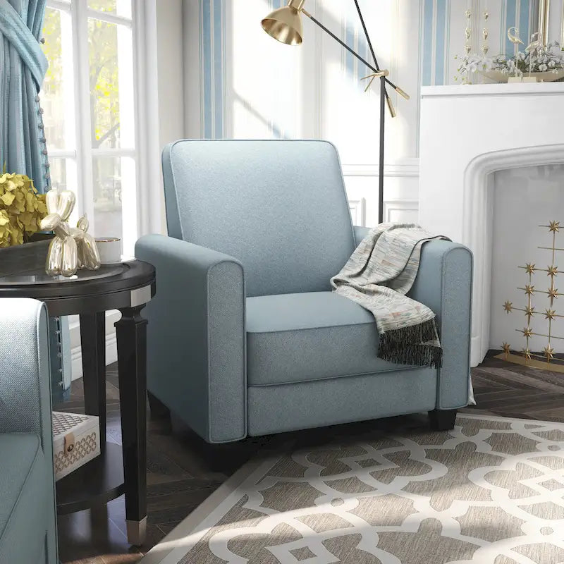 Fauteuil inclinable matelassé en tissu avec passepoil