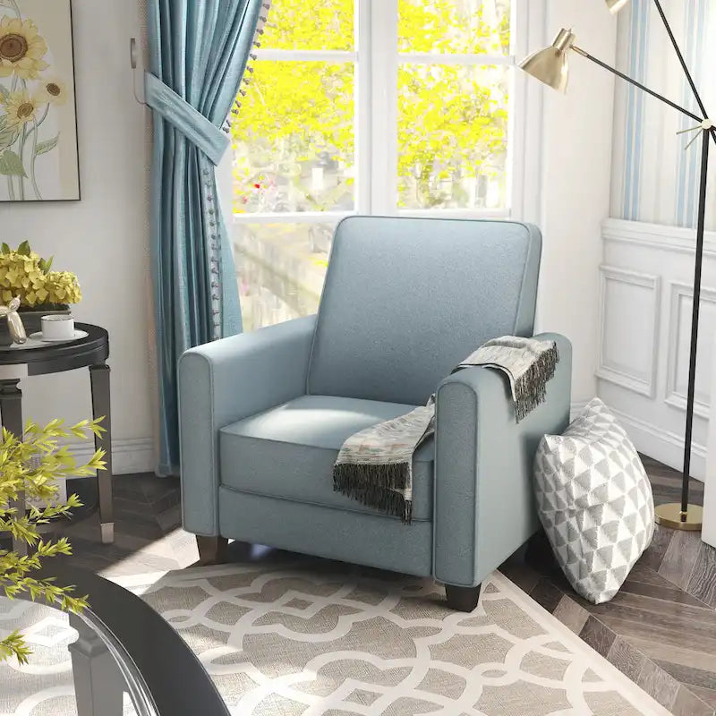 Fauteuil inclinable matelassé en tissu avec passepoil