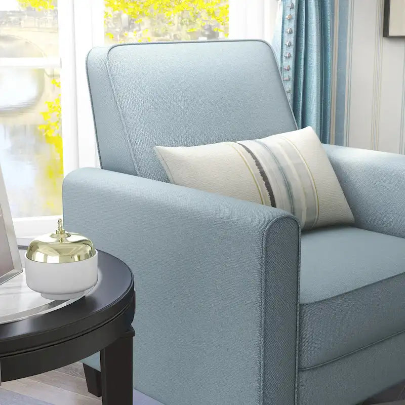 Fauteuil inclinable matelassé en tissu avec passepoil