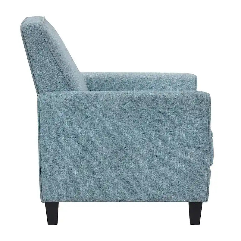 Fauteuil inclinable matelassé en tissu avec passepoil