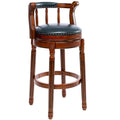 Tabourets de bar en cuir et en bois