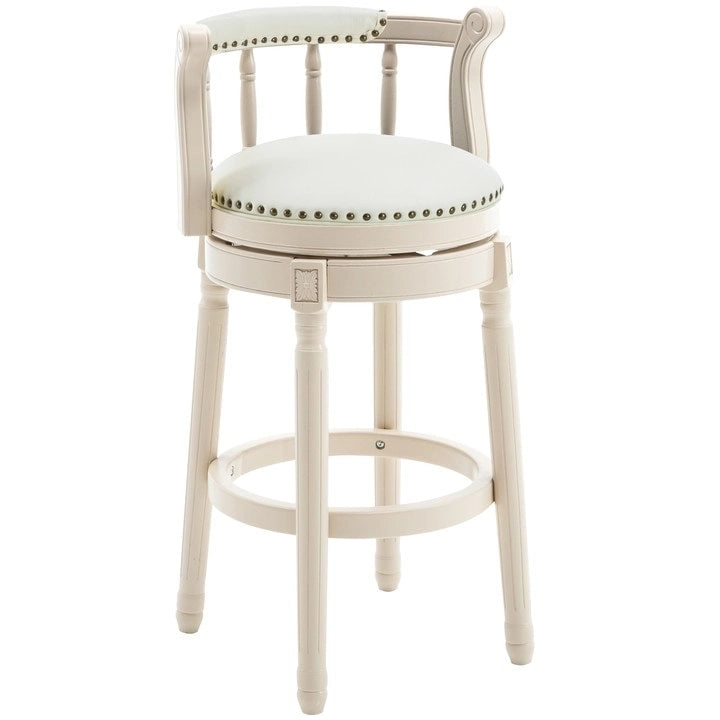 Tabourets de bar en cuir et en bois