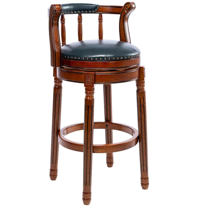 Leather Wooden Bar Stools