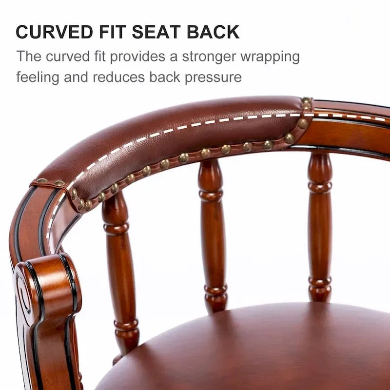 Tabourets de bar en cuir et en bois