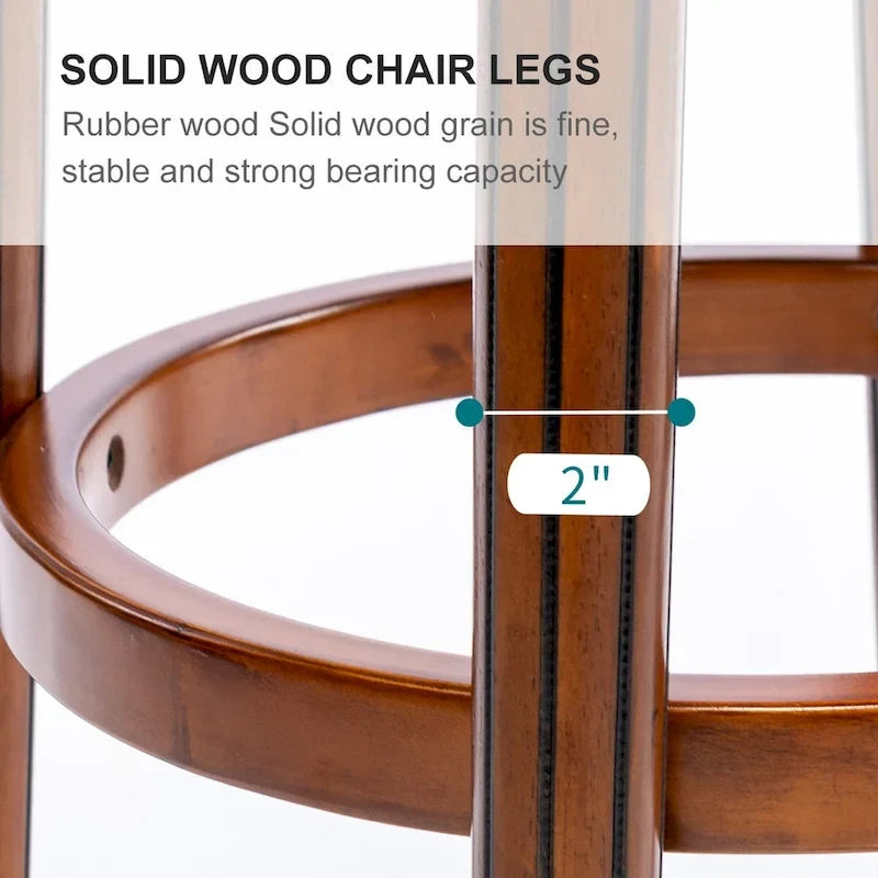 Tabourets de bar en cuir et en bois