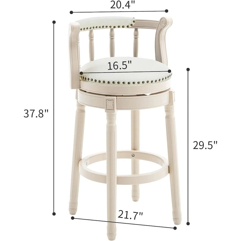 Tabourets de bar en cuir et en bois