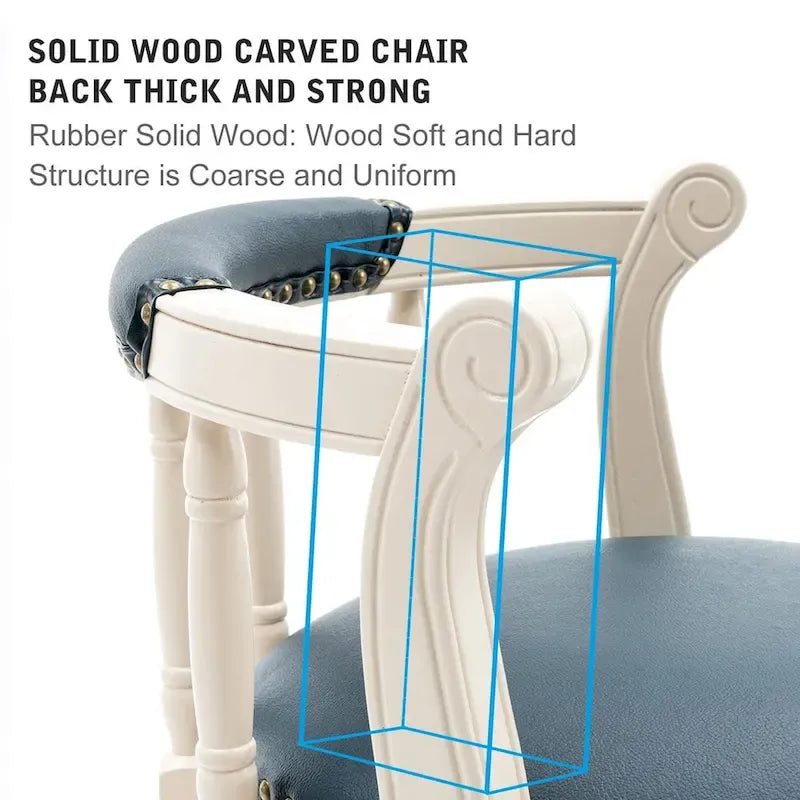 Tabourets de bar en cuir et en bois