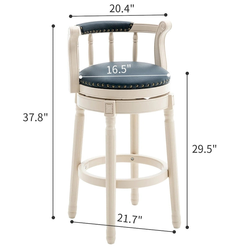 Tabourets de bar en cuir et en bois