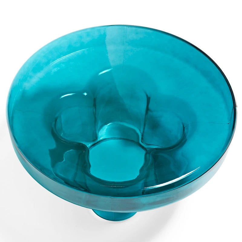 Table basse d'appoint ronde en verre à fleurs, style artistique moderne