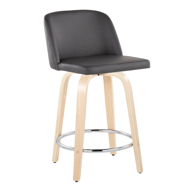 Tabouret de comptoir de 24 po avec base en bois naturel (ensemble de 2)