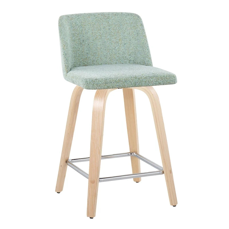 Tabouret de comptoir de 24 po avec base en bois naturel (ensemble de 2)
