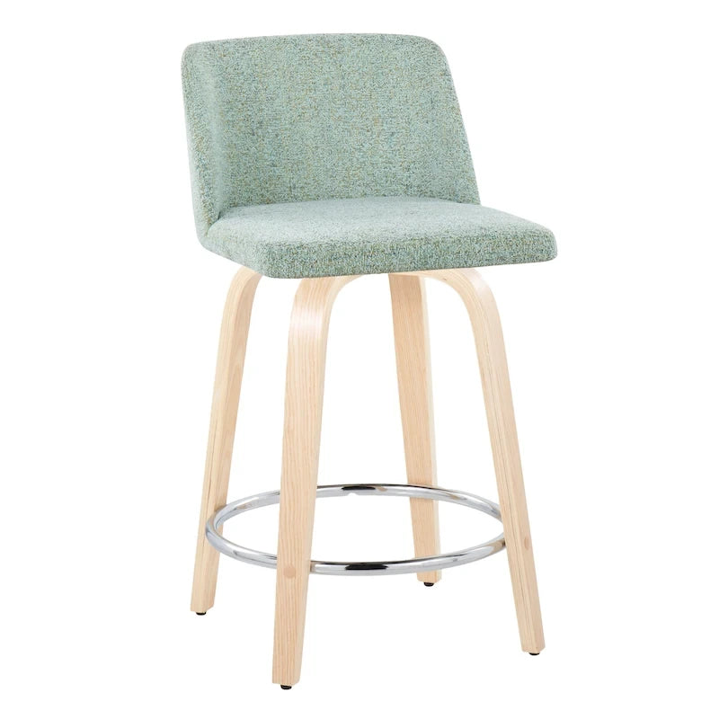 Tabouret de comptoir de 24 po avec base en bois naturel (ensemble de 2)