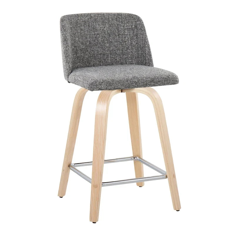 Tabouret de comptoir de 24 po avec base en bois naturel (ensemble de 2)