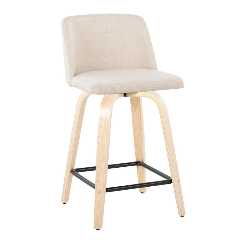 Tabouret de comptoir de 24 po avec base en bois naturel (ensemble de 2)