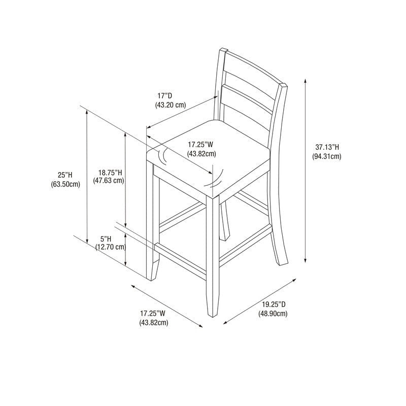 Tabouret de comptoir Espresso en bois