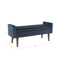 Banc de rangement en velours - Bleu marine foncé