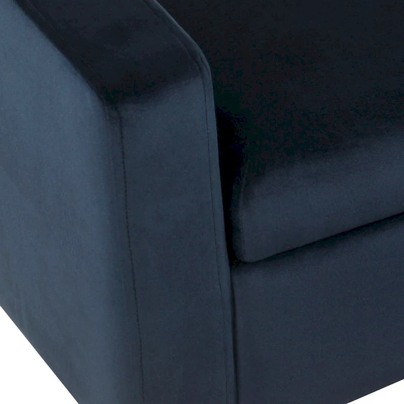 Banc de rangement en velours - Bleu marine foncé