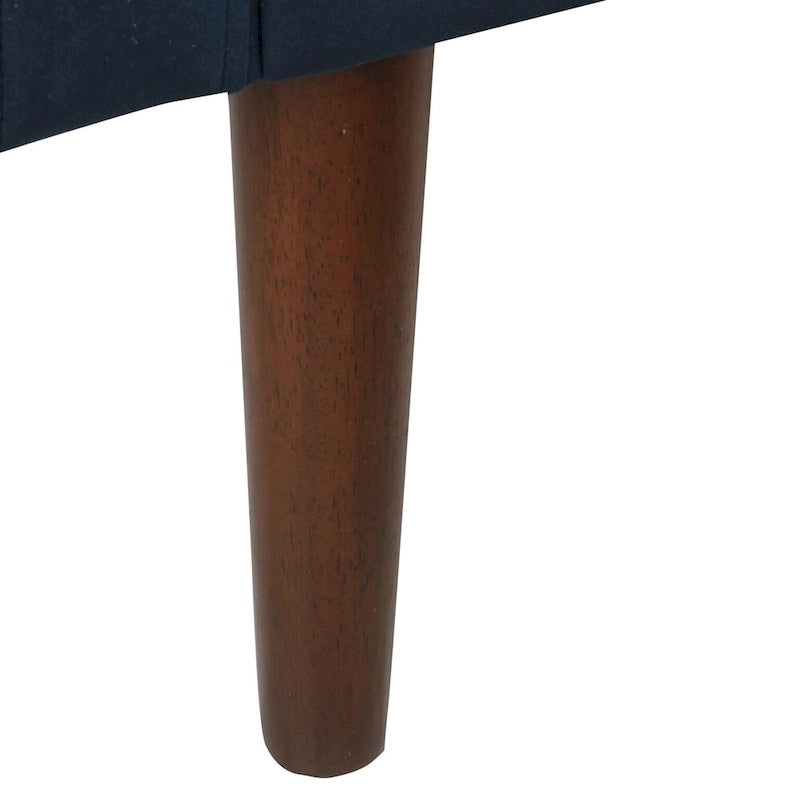 Banc de rangement en velours - Bleu marine foncé