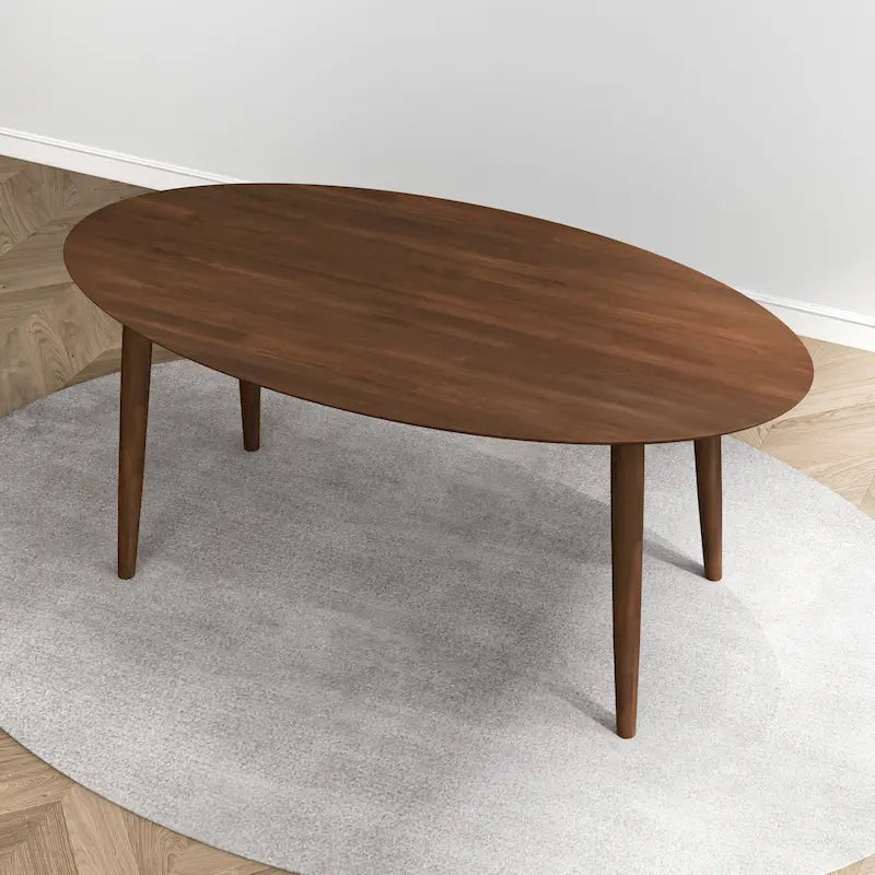 Table à manger ovale en bois massif de 170 cm, style Mid-Century