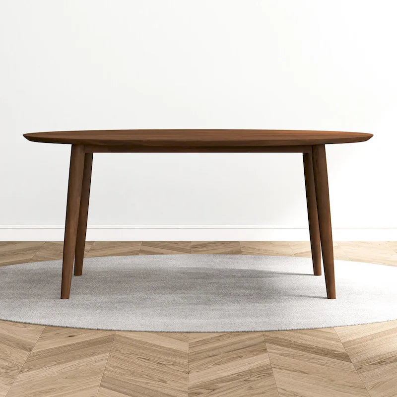 Table à manger ovale en bois massif de 170 cm, style Mid-Century