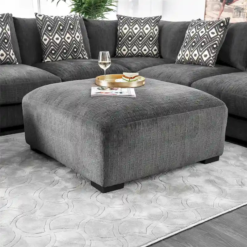 Pouf de cocktail rembourré en chenille