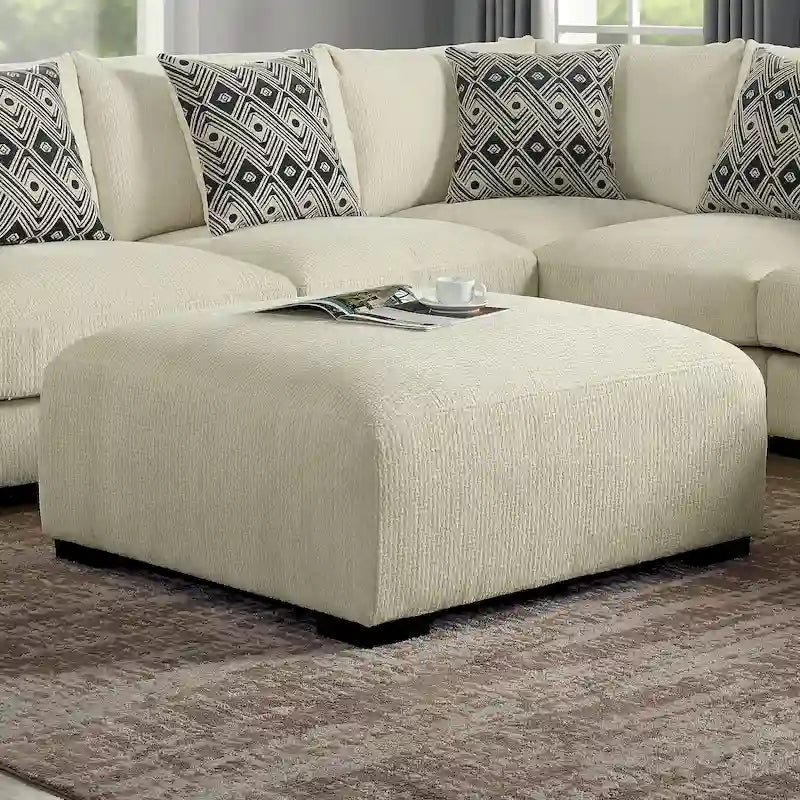 Pouf de cocktail rembourré en chenille