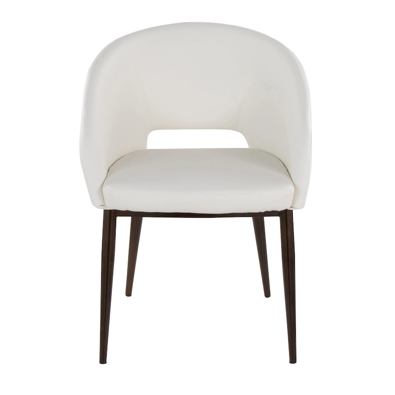 Chaise de salle à manger capitonnée avec pieds en métal cuivré