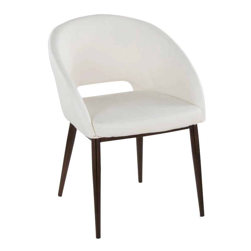 Chaise de salle à manger capitonnée avec pieds en métal cuivré