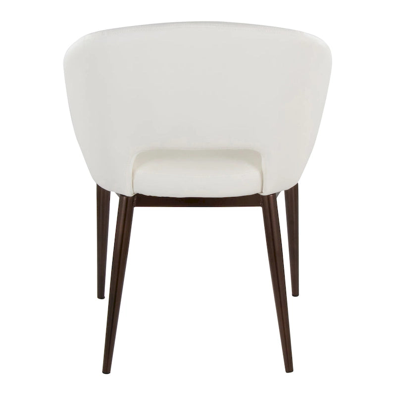 Chaise de salle à manger capitonnée avec pieds en métal cuivré