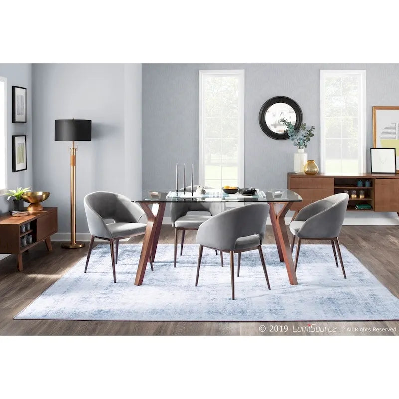 Chaise de salle à manger capitonnée avec pieds en métal cuivré