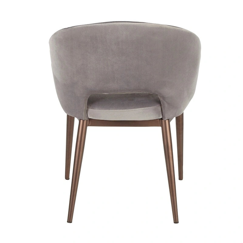 Chaise de salle à manger capitonnée avec pieds en métal cuivré