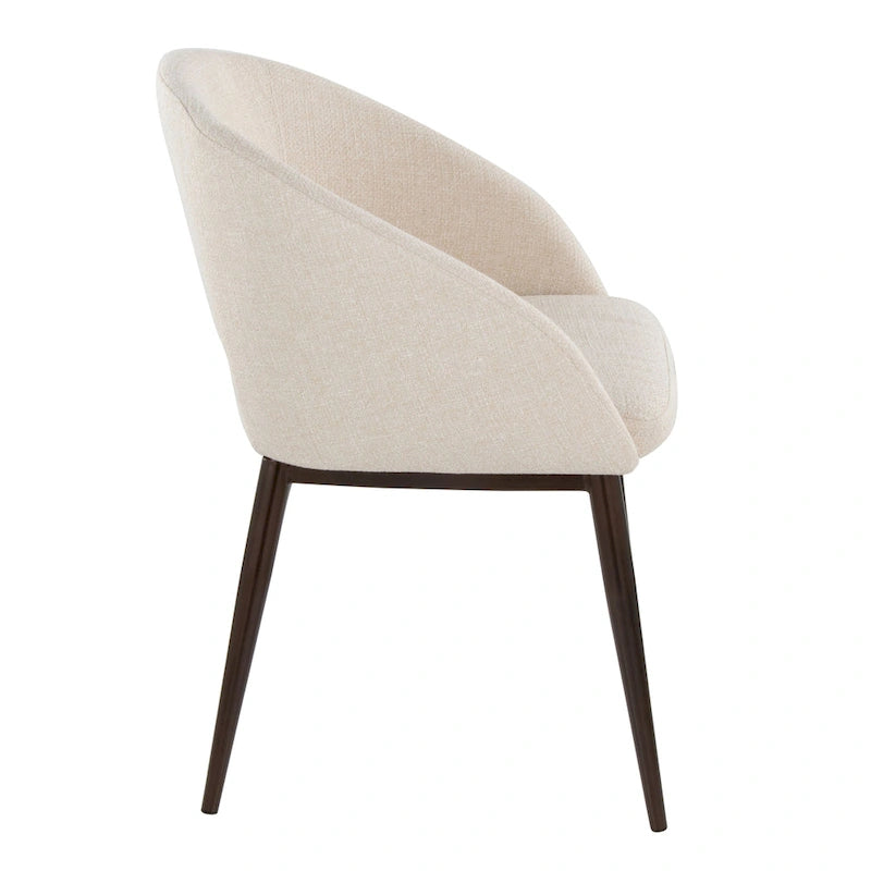 Chaise de salle à manger capitonnée avec pieds en métal cuivré