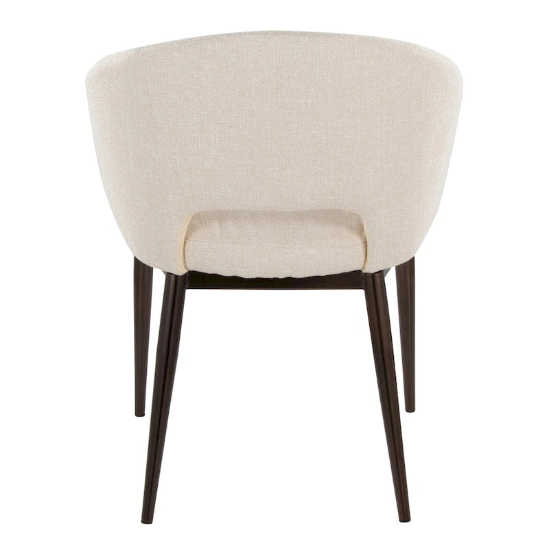 Chaise de salle à manger capitonnée avec pieds en métal cuivré