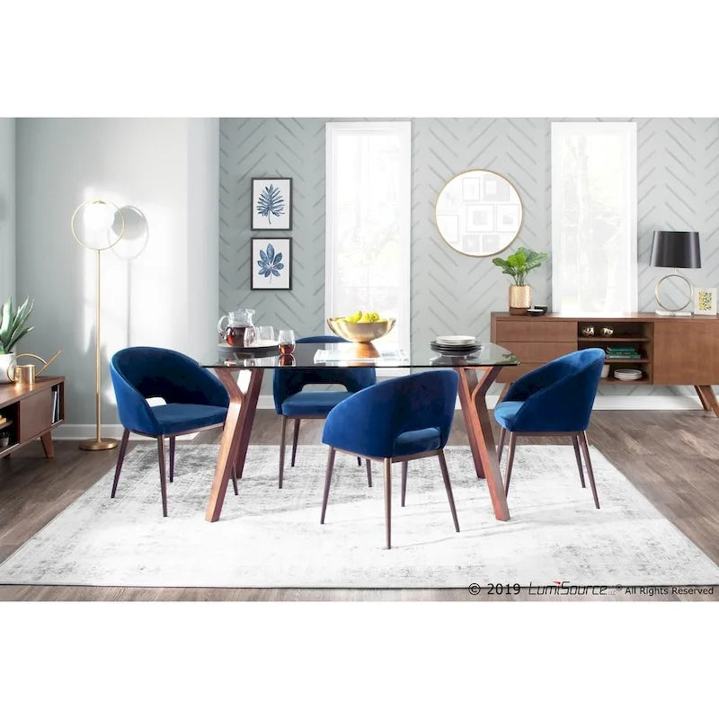 Chaise de salle à manger capitonnée avec pieds en métal cuivré