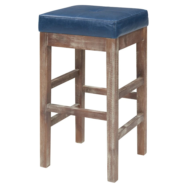 Tabouret de comptoir sans dossier en cuir reconstitué