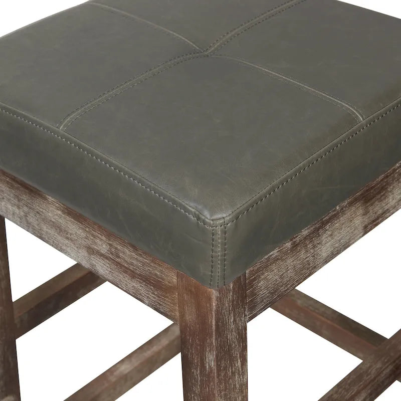 Tabouret de comptoir sans dossier en cuir reconstitué