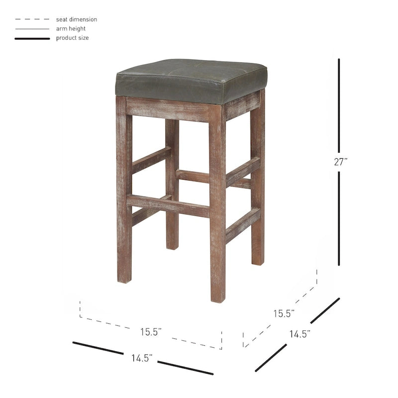 Tabouret de comptoir sans dossier en cuir reconstitué