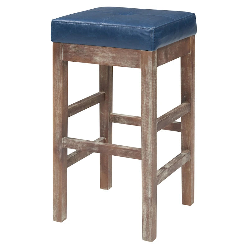 Tabouret de comptoir sans dossier en cuir reconstitué